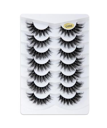 Buy 7 Pairs of 6D False Eyelashes - Reusable Natural Artificial Eyelashes Set (G886) - International Shipping Available - Buy Online on SooperMarket.com