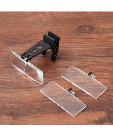 VENEKA 1 Set 1.5X/2.5X/3.5X Magnifying Glass Optical Instruments Folding Clip on Eyeglass Loupe with 3 Acrylic Lens 85x30mm - Buy Online on SooperMarket.com