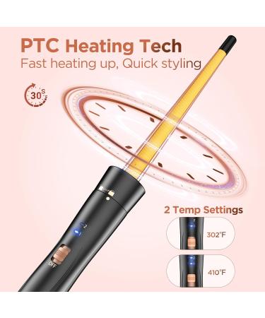 5 in 1 Wand Curling Iron Set - Kinked Curls Flat Iron & 3 Ceramic Barrels - Fast Heat Rose Gold Hair Waver Curler - Buy Online on SooperMarket.com