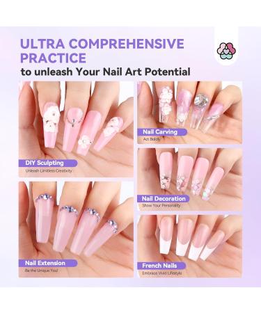 SAVILAND Acrylic Nail Kit for Practice Premium Acrylic Set with Nail Hand Training Mat Powder Liquid & Brush for Beginners Perfect for Home Extension & Carving - Buy Online on SooperMarket.com