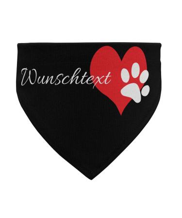 printplanet - Dog scarf with name or text - Scarf for dogs - Layout Pfotenherz - Size L Size L Pfotenherz