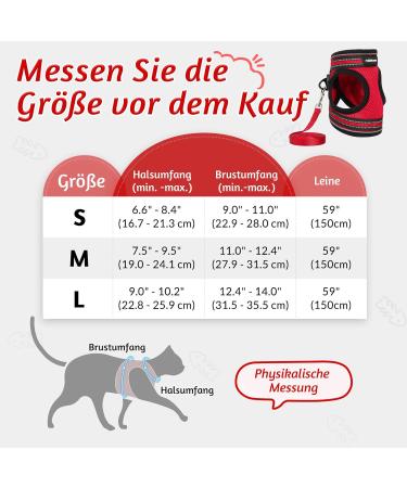 Rabbitgoo Adjustable Cat Harness & Leash Set - Reflective Soft Strap for Cats & Kittens - Red (1 Pack) - Ideal for International Shipping - Buy Online on SooperMarket.com
