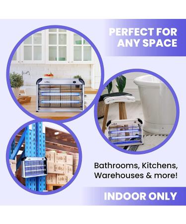 LiBa Electric Bug Zapper Indoor Insect Killer - Powerful 2800V Grid - Includes 2 Extra Replacement Bulbs - Fly and Mosquito Repellent - Easy-to-Clean with Washable Tray - Buy Online on SooperMarket.com