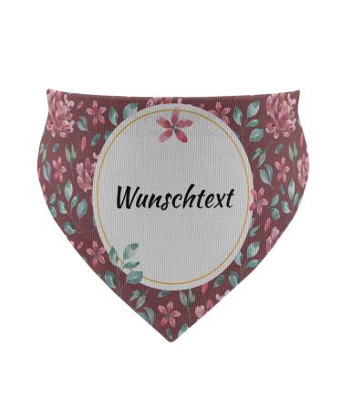 Printplanet - Dog Halen with name or text - Neck towel for dogs - layout vintage flower pattern - size M size m vintage flower pattern