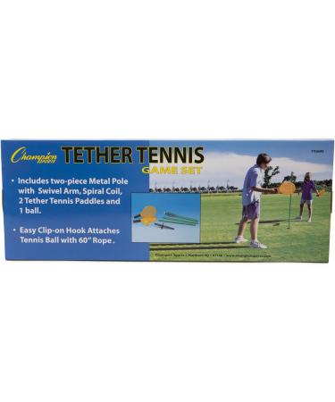 Champion Sports TTGAME Tetherball Tennis Swingball Outdoor Game for Kids & Adults - Backyard Tether Kit with Tennis Ball and Paddle Set - Buy Online on SooperMarket.com