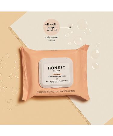 Honest Beauty Makeup Remover Wipes | Grape Seed & Olive Oils | Paraben & Synthetic Fragrance Free | Dermatologist Tested | Cruelty Free | 30 Count - Buy Online on SooperMarket.com
