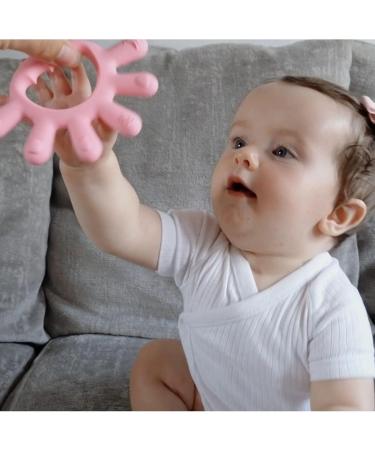 Buy Silicone Teething Bite Ring for Babies - 2-Pack | Toddler Teeth Relief | Perfect Shower Gifts - Green & Pink - Buy Online on SooperMarket.com