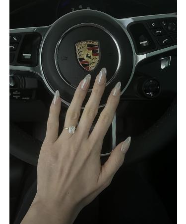 Glazed Donut Chrome Hailey Bieber Trend Press On Nails | Handmade Almond Shape 30-Piece Nail Kit - Buy Online on SooperMarket.com