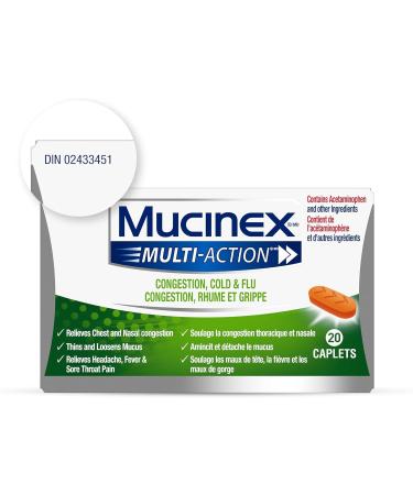 Mucinex Multi-Action Congestion Cold & Flu Caplets 20 count - Buy Online on SooperMarket.com