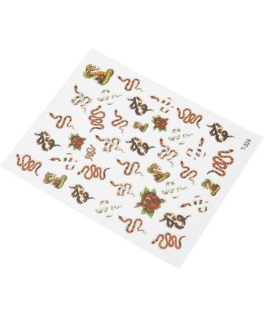 Snake Pattern Nail Sticker 5 Sheets Self Adhesive Nail Art Decals Nail Art Decoration Sticker for DIY Women Fingernail Toenail Various Patterns - Buy Online on SooperMarket.com