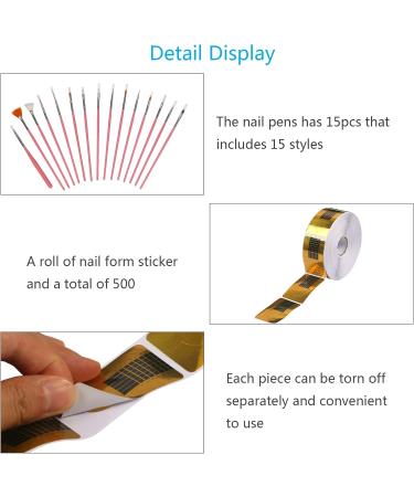 Katoom 515 Pcs Self-Adhesive Nail Stencils - Golden Gel Nail Extension Templates for Perfect Nail Art - Buy Online on SooperMarket.com