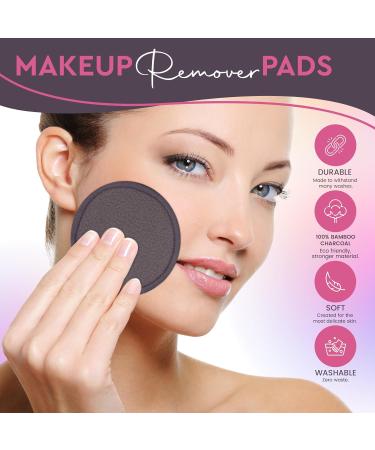 Freckled Rebel Reusable Makeup Remover Pads Set - 20 Eco-Friendly Wipes & Laundry Bag Perfect for All Skin Types - Black Floral Design - Buy Online on SooperMarket.com