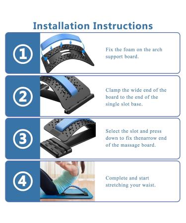 UniForU Back Stretcher Lumbar Stretcher Multi-Level Lumbar Stretching Device with Accupressure Points (Blue) - Buy Online on SooperMarket.com