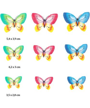 Alegre Edible Butterflies - 40 Colorful Cake & Cupcake Toppers for Weddings & Birthdays | International Shipping - Buy Online on SooperMarket.com