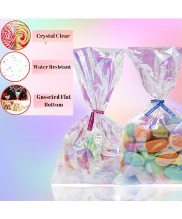 Cellophane Sweet Bags 100 Pcs 13x18cm Cellophane Party Bags with 100 Pcs Colored Twist Ties for Candy Treat Cookie Kids Party Gift Bags - Buy Online on SooperMarket.com