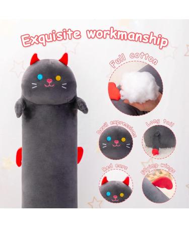 28in Black Cat Plush Pillow Stuffed Animal - Soft Squishy Toy for Kids - 28inch/70cm - Buy Online on SooperMarket.com