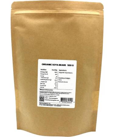 Organic Soya Beans No Additives No Preservatives Raw High Fibre High Protein Vegan GMO-Free - Perfect for Plant-Based Recipes - Thames Organic 500g 500 g (Pack of 1) - Buy Online on SooperMarket.com