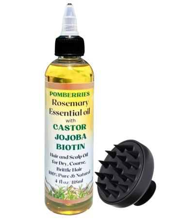 Rosemary Hair Growth Oil with Castor & Jojoba Infused with Biotin & Panthenol for Black 4C Wavy Curly Coily Coarse Weak Thinning Hair Hair and Scalp Treatment Help Reduce Hair Loss