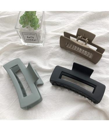 Nalodu Rectangle Hair Claw Clips - 4 Inch Matte Clear No Slip Big Jaw Clip - 6 Pack for Thick Hair Women and Girls - Buy Online on SooperMarket.com