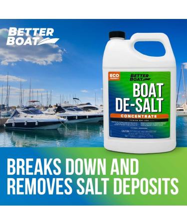 Boat De-Salt Concentrate - 1 Gallon Salt Remover & Engine Cleaner for Marine Boats - Winterize & Wash Off Salt with or Without Mixer Flush Kit - Buy Online on SooperMarket.com