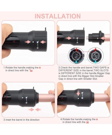 EMOCCI PRO 5 in 1 Curling Wand Set - Ceramic Tourmaline Barrels - Rose Gold - Buy Online on SooperMarket.com