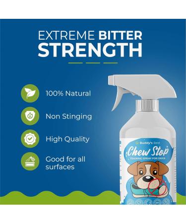 Buddy's Best Anti Chew Spray for Puppies & Dogs | Stop Chewing Training Spray | Deters Chewing & Biting | Fast-Acting & Safe Remedy | 250ml - Buy Online on SooperMarket.com
