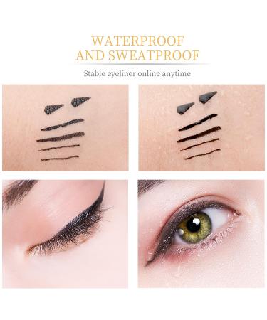 DekRion Winged Eyeliner Stamp & Liquid Liner Set - Black, Waterproof, Long-lasting & Smudgeproof Makeup - Buy Online on SooperMarket.com