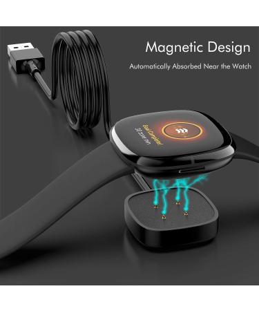 EUCARLOS 2 Pack Charger Cable Compatible with Sense/Sense 2/Versa 4/Versa 3  3.3Ft Replacement USB Charging Cable Dock Stand Sturdy Power Cord for Sense/Sense 2/Versa 4/Versa 3 Smartwatch - Buy Online on SooperMarket.com