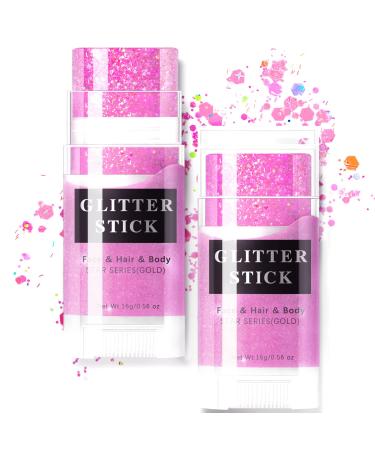 NewBang Pink Body Glitter Stick Mermaid Sequins Face Glitter Gel Holographic Chunky Glitter Face Paint for Singer Concerts Music Festival Rave Hair Accessories Sparkling Glitter Makeup for Women-02