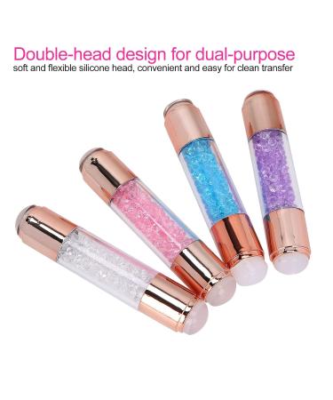 Premium Nail Stamping Plates Set - 4 Double Silicone Stamper Heads & Nail Art Tools for DIY Home Salon - Buy Online on SooperMarket.com