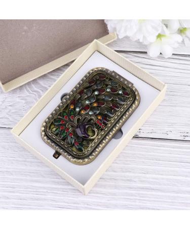 Leorx Antique Peacock Compact Mirror - Double Sided Metal Makeup Mirror for Women - Buy Online on SooperMarket.com