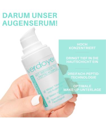 Verdoy Eye Serum for Dark Circles & Wrinkles - Anti-Fold Smoothing Eye Care with White Tea & Peptides - Made in Germany - Buy Online on SooperMarket.com