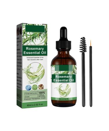 Rosemary Oil for Hair Growth Rosemary Oil for Skin Care Eyebrow and Eyelash Growth Nourishment Scalp & Dry Hair Strengthens Hair and Stimulates Hair Growth for Women Men(60 ML)