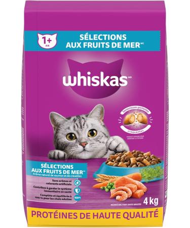 Whiskas Seafood Selections Adult Dry Cat Food With Real Salmon 4kg bag - Buy Online on SooperMarket.com