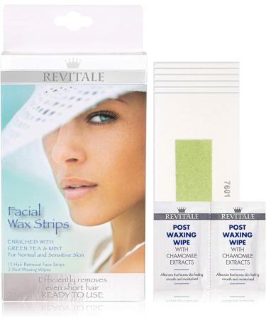 Revitale Face Wax Small Strips Kit - Green Tea & Mint (12 Strips) - Buy Online on SooperMarket.com