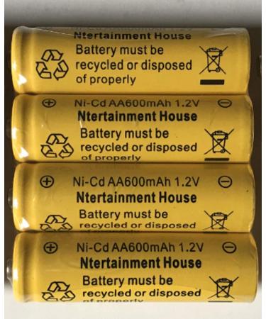 4 Piece Set AA NiCd 600mAh 1.2V Rechargeable Battery Personal Healthcare / Health Care