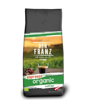 Der-Franz Espresso Organic Coffee whole bean 1000 g Espresso Organic 1 kg (1 pack)