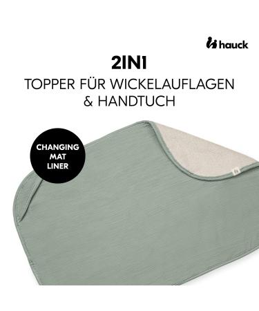 Hauck Topper & Towel for Diaper Pad - Breathable Muslin & Terry Fabric Washable at 60 C Ideal for Baby Boys & Girls - Compatible with Hauck Clean Baby Wrap (Sage) - Buy Online on SooperMarket.com