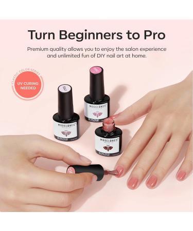 Modelones Jelly Gel Nail Polish 15ML Sheer Light Pink Translucent Sheer Nude Colors Neutral Skin Tone Gel Polish Soak off U V LED Cured at Home Salon DIY French Manicure Nails Art Jelly Nude Pink - Buy Online on SooperMarket.com