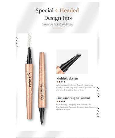 Buy Waterproof Microblading Eyebrow Pen - 4 Tip Soft Brown Pencil for Natural Looking Eyebrows Smudge-Proof & Long Lasting | International Shipping Available - Buy Online on SooperMarket.com