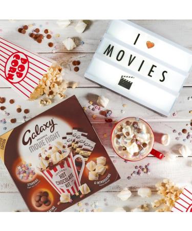 Hot chocolate gift with hot chocolate options of galaxy hot chocolate sachets hot chocolate drops popcorn marshmallows and sugar star sprinkles toppings for kids and adults - Buy Online on SooperMarket.com