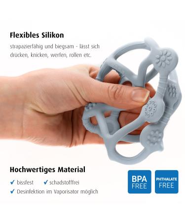 Reer Bite&Play Teething & Grasping Ball for Babies | Blue Teething Ring & Toy for Toddlers - Perfect Gift! - Buy Online on SooperMarket.com
