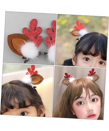 ABOOFAN 4 Pairs Christmas Antler Hair Christmas Hair Barrettes Reindeer Hair Accessory Reindeer Cosplay Clip Hair Clips for Kids Christmas Hair Pin Antlers Flocked Plastic Woman Cute - Buy Online on SooperMarket.com