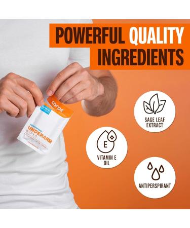 Carpe On-the-Go Antiperspirant Underarm Wipes (Pack of 3 Boxes) for Sweat Blocking Deodorizing and Cleansing When You're On the Move - 45 Residue Free Individually Wrapped Wipes 15 Count (Pack of 3) - Buy Online on SooperMarket.com