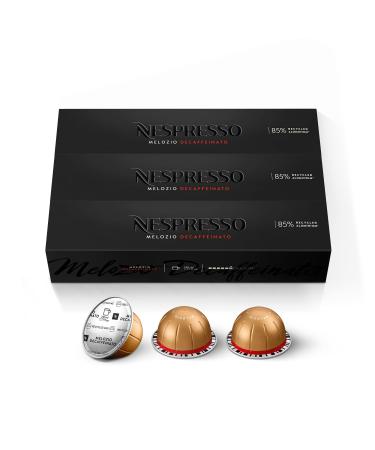 Nespresso Vertuo Melozio Decaffeinato, Medium Roast Espresso, 30 Count Coffee Capsules