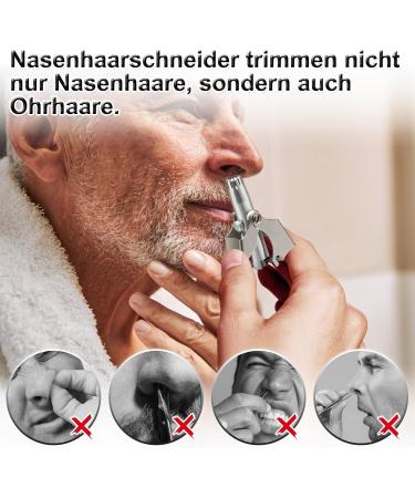 Manual Stainless Steel Nasal Hair Trimmer with Cleaning Brush | Portable Nose & Ear Hair Cutter for Home & Travel - Buy Online on SooperMarket.com