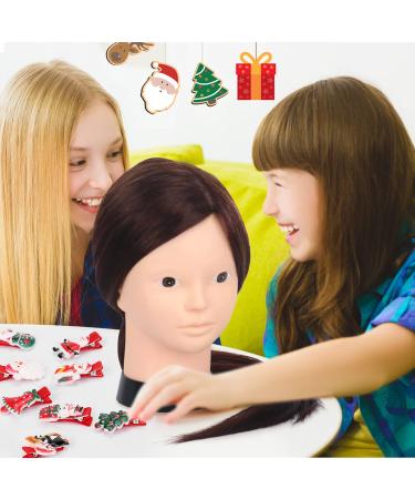 Beauty Star 23.5 Mannequin Head with 80% Real Human Hair + Table Clamp Holder & DIY Hair Styling Set - Dark Brown - Buy Online on SooperMarket.com