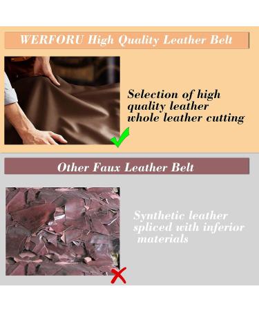Werforu Women's Black Leather Belt | Plus Size 46-50 | Polished Gun Color Buckle | Jeans Pants Suit - Buy Online on SooperMarket.com