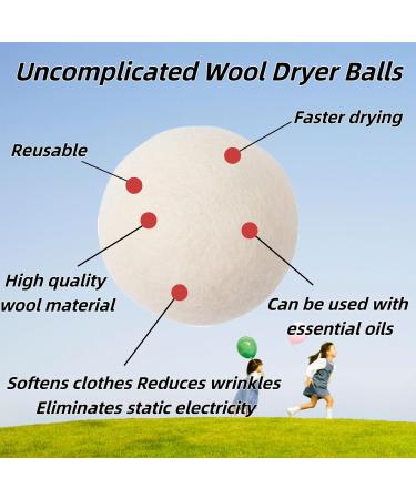 Buy Eco-Friendly Wool Dryer Balls - 6-Pack Reusable Anti-Static Laundry Balls for Pet Hair Removal & Faster Drying - Buy Online on SooperMarket.com