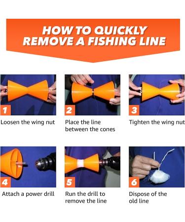 LineOFF Fishing Line Winder Spooler (Orange) - Electric Drill Powered Stripper Tool - Buy Online on SooperMarket.com